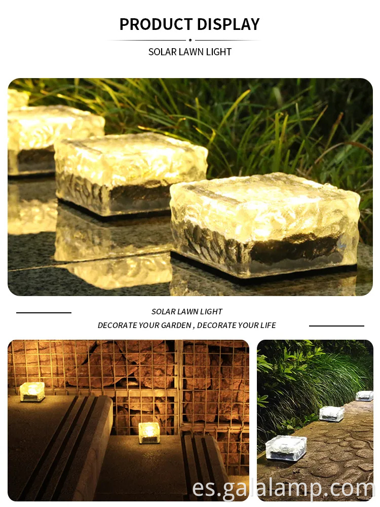 Elegantes luces de ladrillo de hielo LED con motor solar para espacios al aire libre